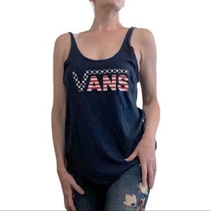 Vans USA blue tank size medium